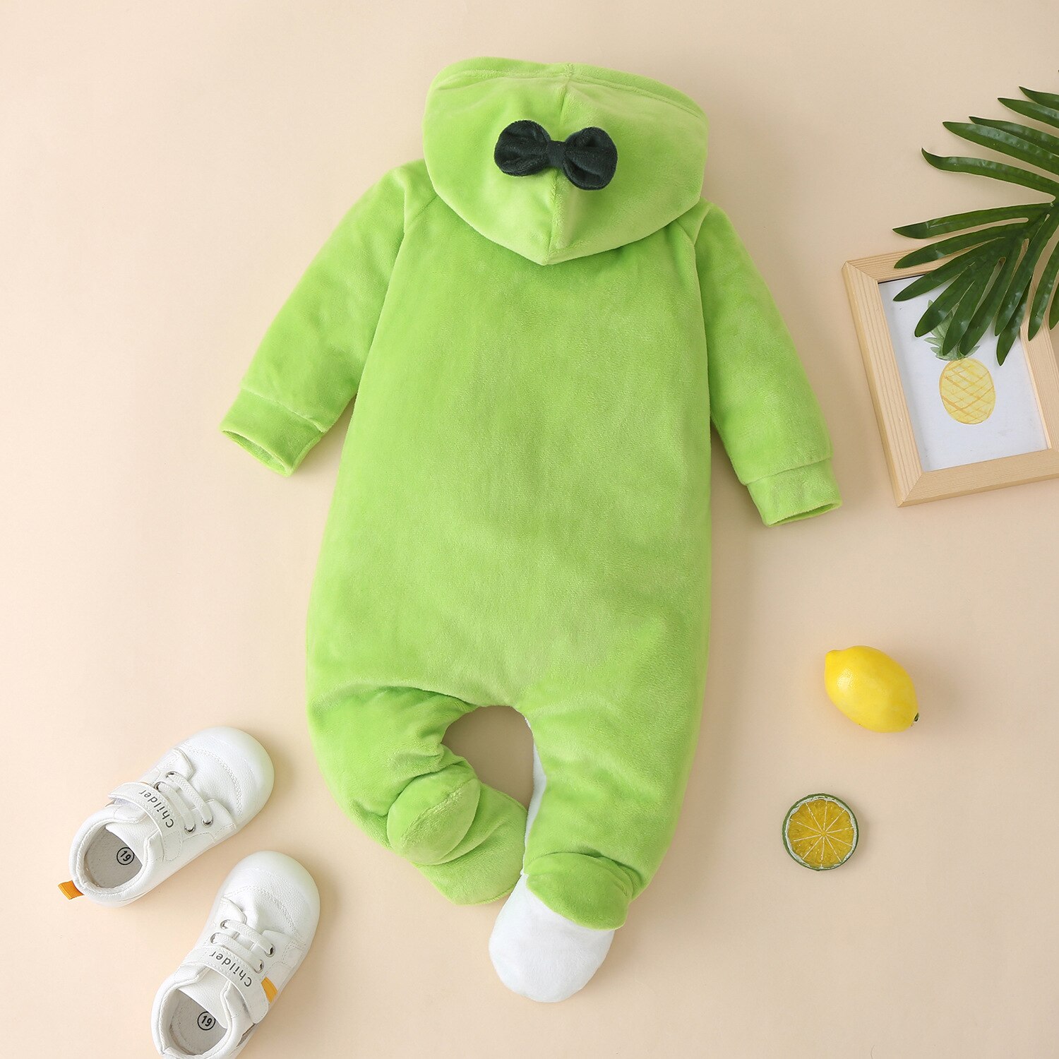 Newborn Kids Clothes Baby Girls Rompers Green avocados Cartoon Thicken Boy One Piece Jumpsuits Toddler Children Winter Outfit